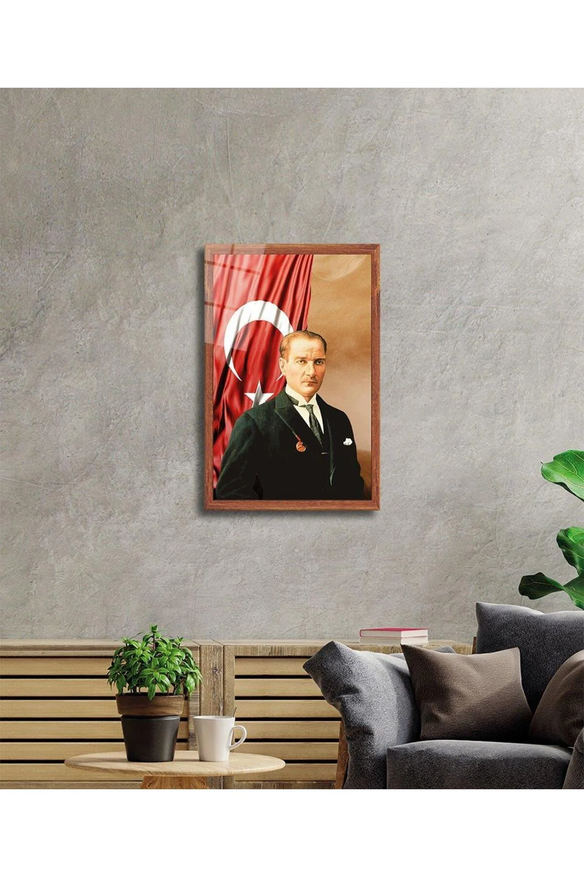 Atatürk Cam Tablo 4mm Dayanıklı Temperli Cam, Atatürk Glass Wall Art - BYCAGRİ Görsel 2