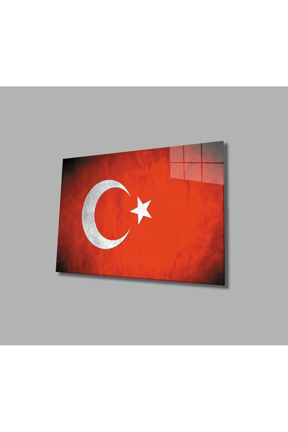 Türk Bayrağı Cam Tablo 4mm Dayanıklı Temperli Cam, Turkish Flag Glass Wall Art