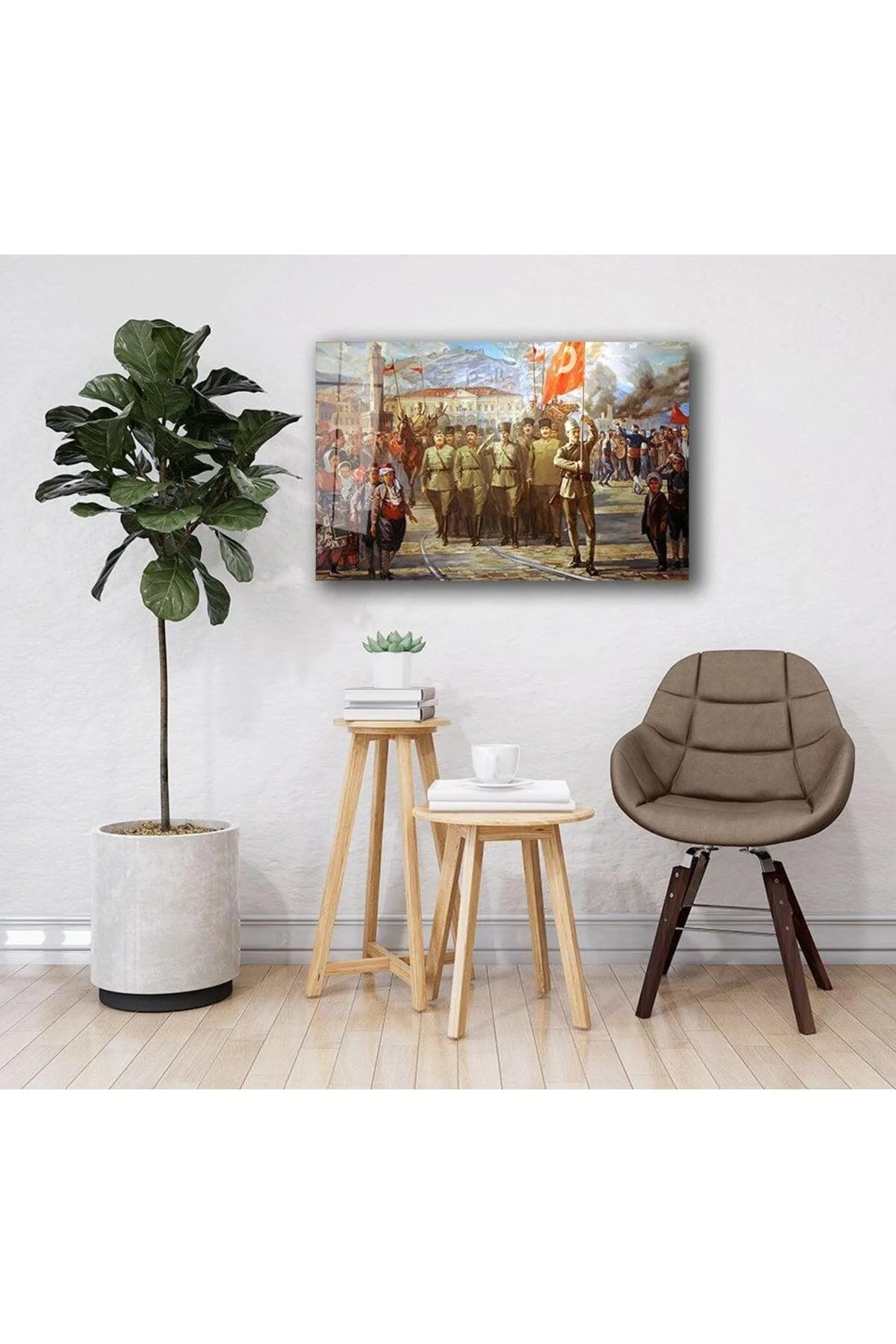 Atatürk Cam Tablo 4mm Dayanıklı Temperli Cam, Atatürk Glass Wall Art - BYCAGRİ Görsel 2