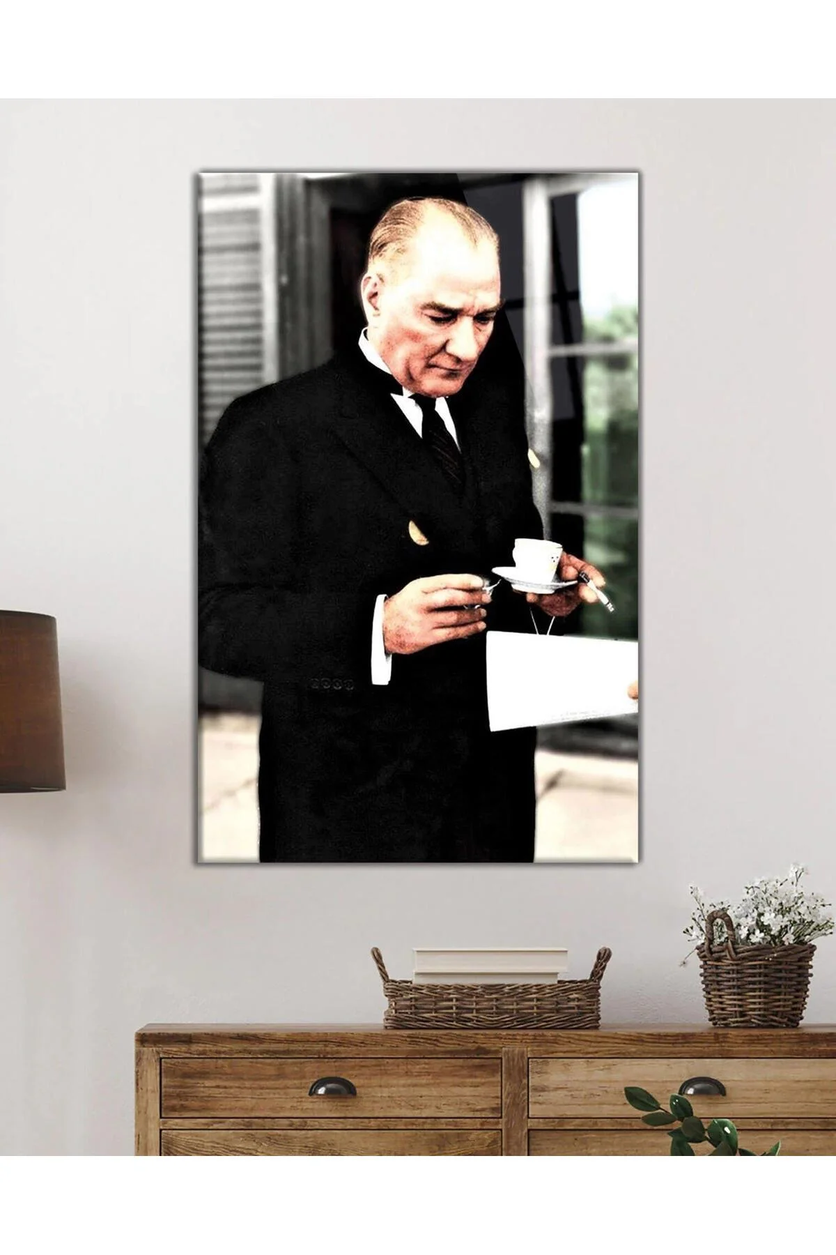 Atatürk Baskılı Cam Tablo 4mm Dayanıklı Temperli Cam - BYCAGRİ Görsel 2