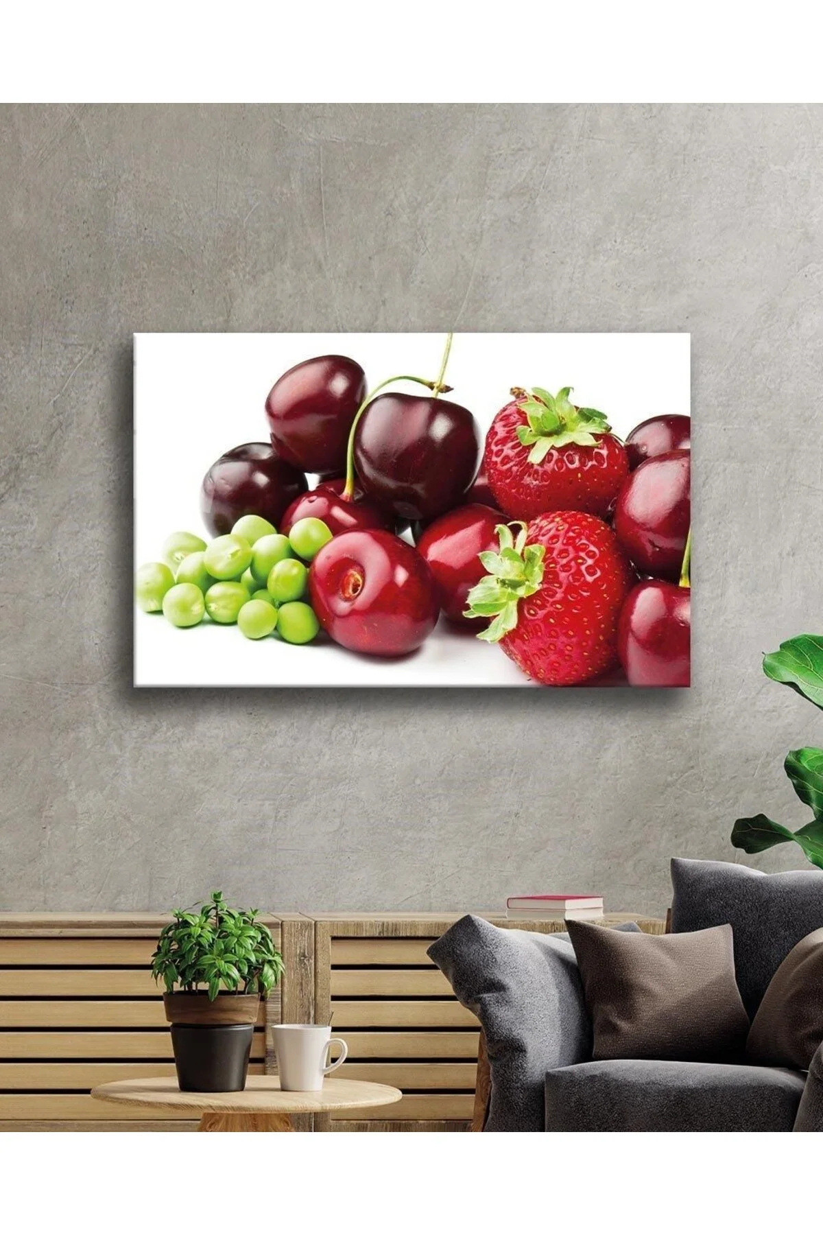 Meyveler Cam Tablo 4mm Dayanıklı Temperli Cam, Fruits Wall Decor - BYCAGRİ Görsel 2