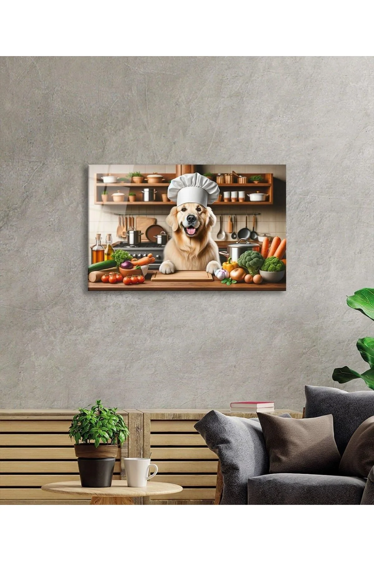 Köpek Görseli Ocak Arkası Koruyucu Modern Cam Yapay Zeka Hediyelik Büyük Tablo Ev Ofis Dekoru 4mm Da - BYCAGRİ Görsel 2