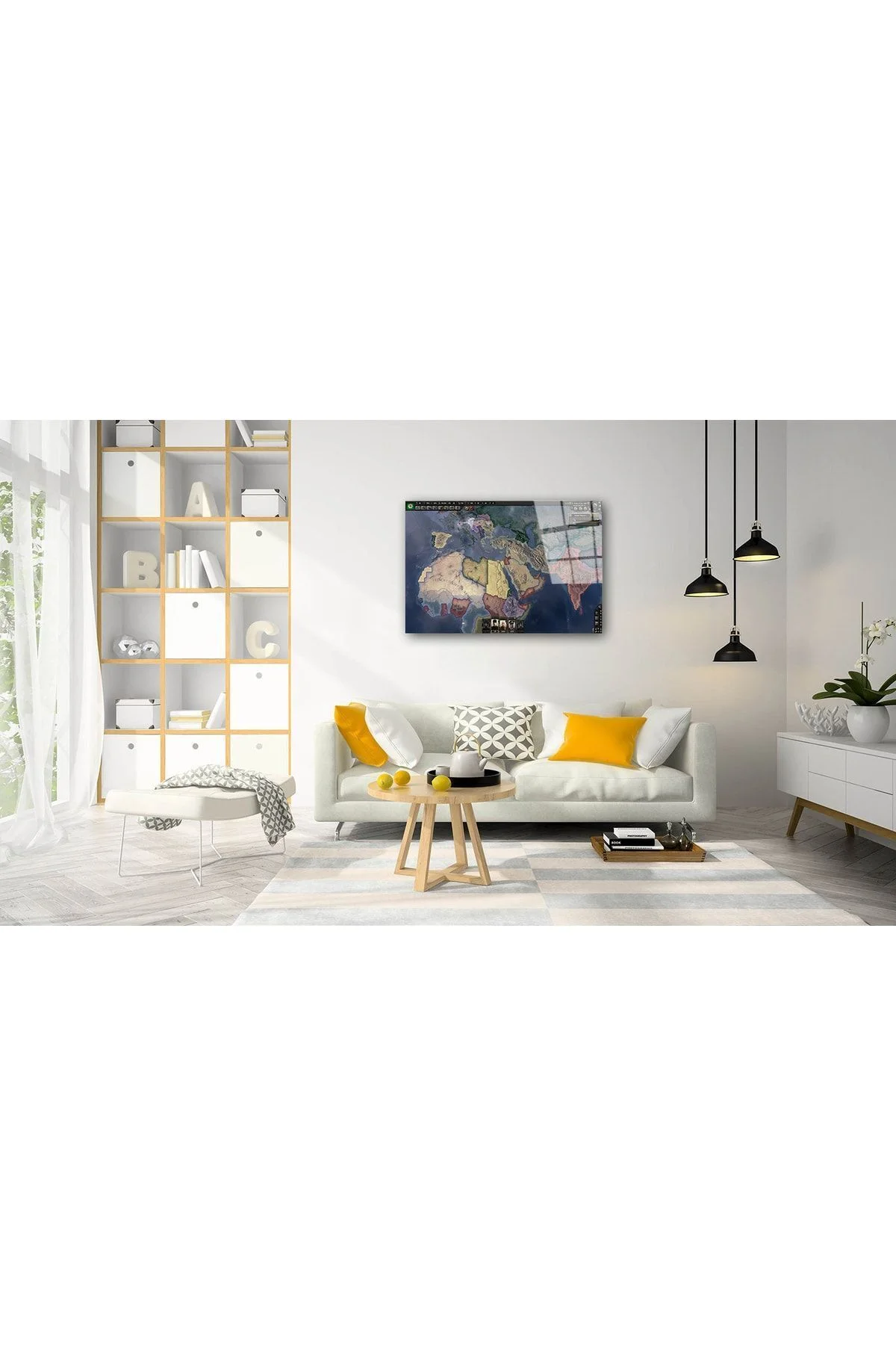 shn st0001 Dünya Haritası 34 Cam Tablo - dekorcumshop Görsel 2