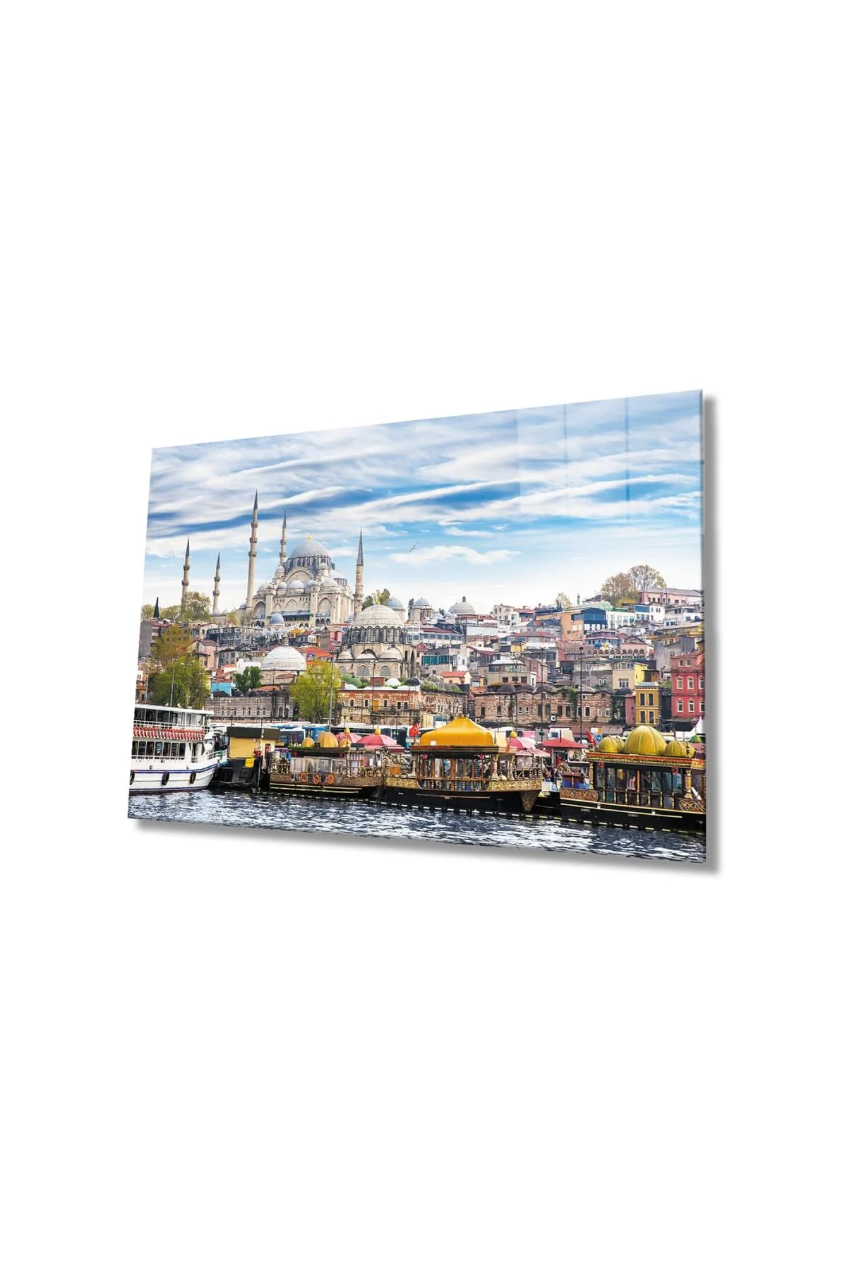 İstanbul Camii Manzaralı 4mm Dayanıklı Cam Tablo Temperli Cam 110 x 70 - Teknolojipro Görsel 3