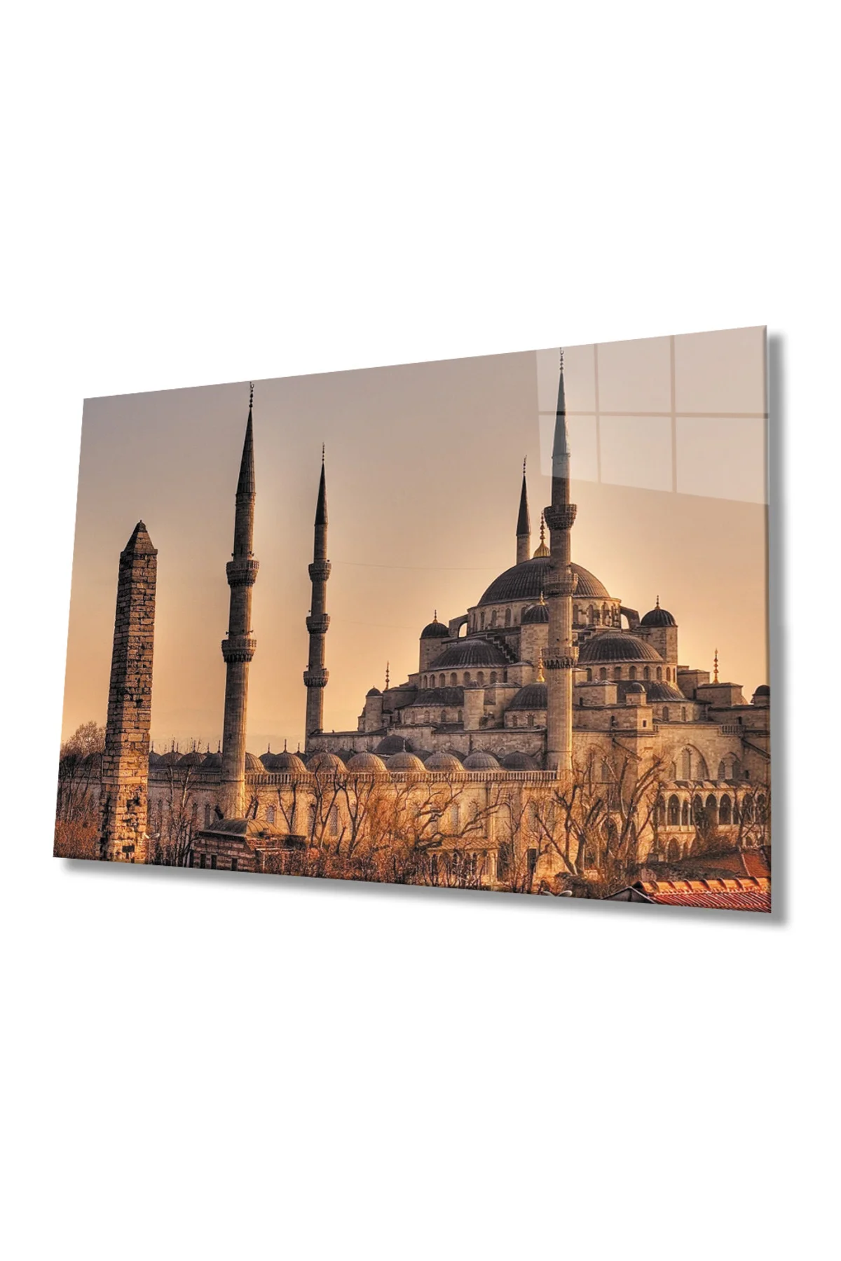 İstanbul Sultan Ahmet Camii Manzara 4mm Dayanıklı Cam Tablo Temperli Cam
