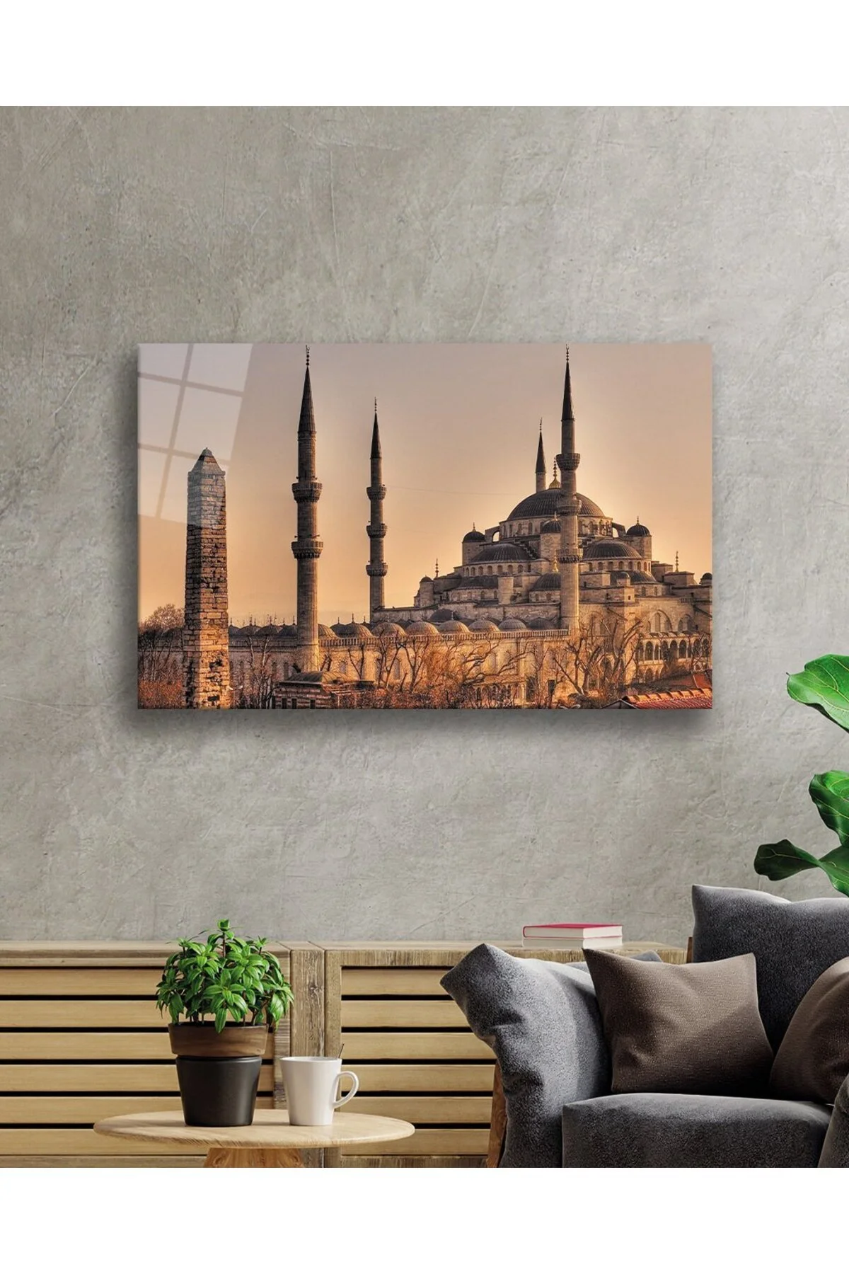 İstanbul Sultan Ahmet Camii Manzara 4mm Dayanıklı Cam Tablo Temperli Cam - Trias Bazaar Görsel 2
