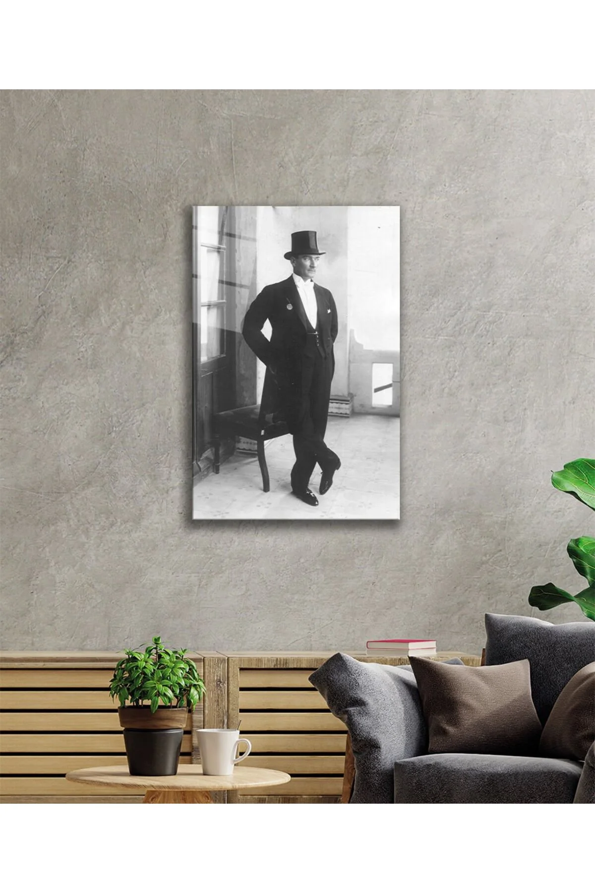 Atatürk Cam Tablo 4 mm Dayanıklı Temperli Cam - Alicedekorasyon Görsel 2
