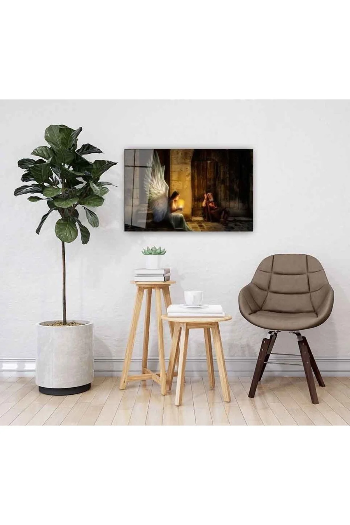 Melek Kız Cam Tablo 4mm Dayanıklı Temperli Cam 110 X 70 cm - Evlika Görsel 2