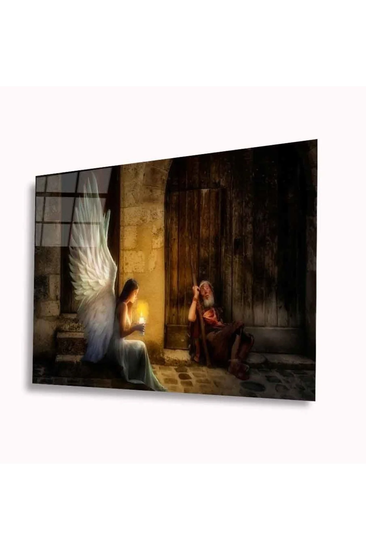 Melek Kız Cam Tablo 4mm Dayanıklı Temperli Cam 110 X 70 cm