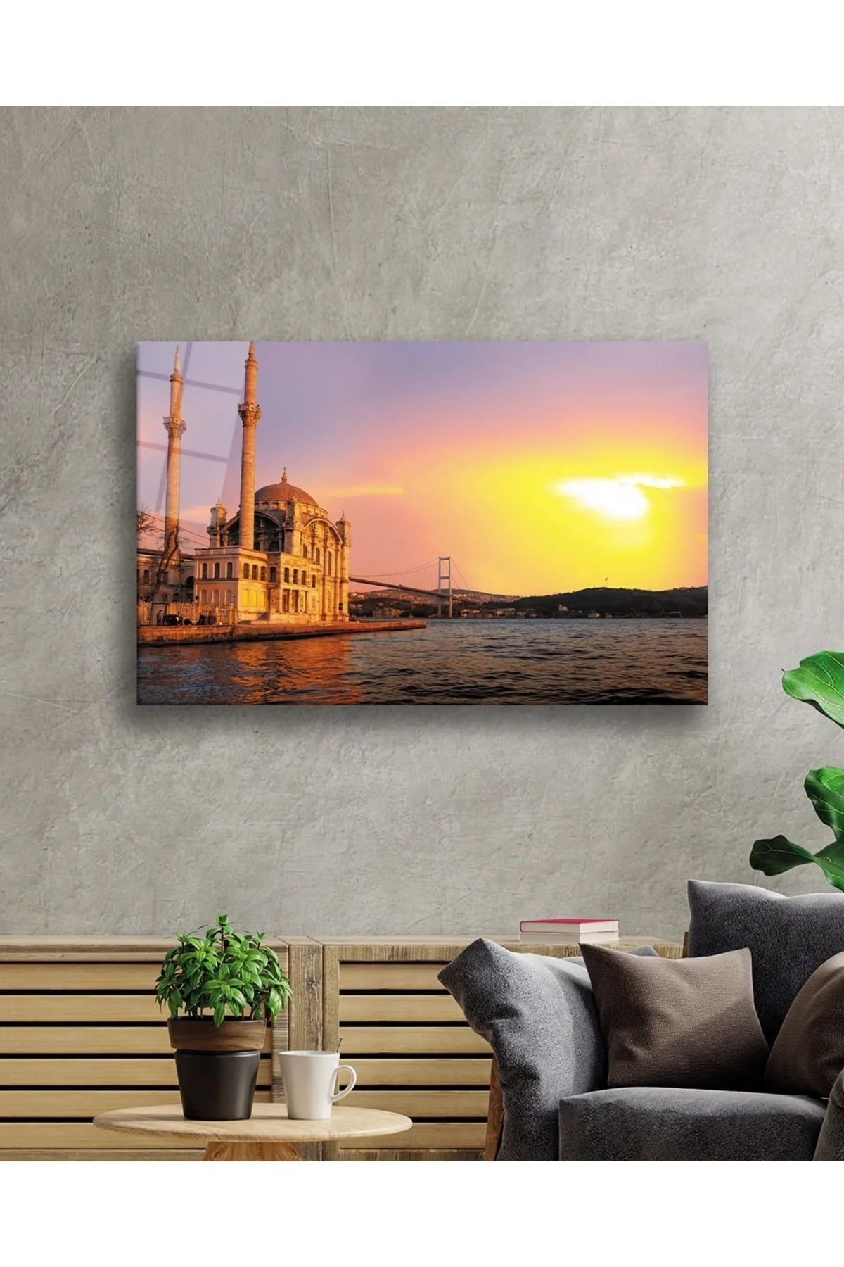 Istanbul Cami Manzara 4mm Dayanıklı Cam Tablo Temperli Cam - YAZICI Görsel 2