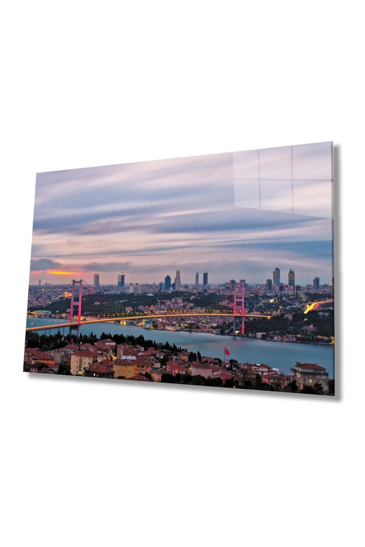 Istanbul Boğazı Manzara 4mm Dayanıklı Cam Tablo Temperli Cam 110x70