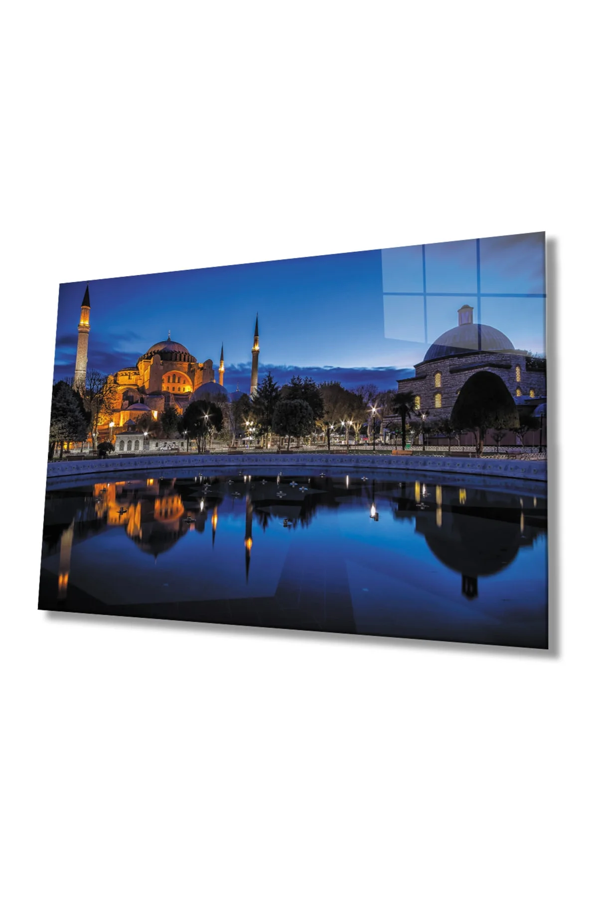 Istanbul Ayasofya Camii Manzara 4mm Dayanıklı Cam Tablo Temperli Cam