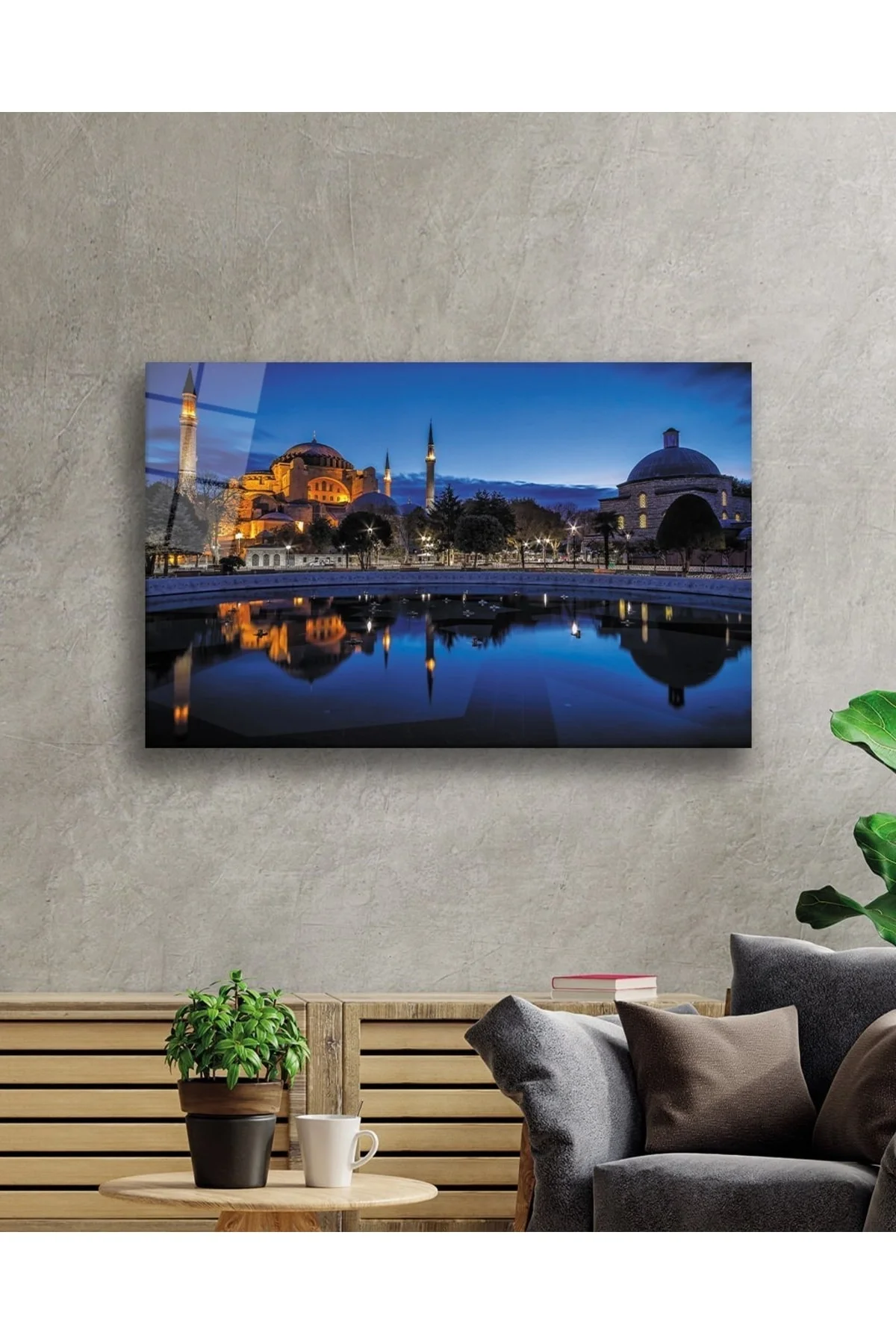 Istanbul Ayasofya Camii Manzara 4mm Dayanıklı Cam Tablo Temperli Cam - eatshop Görsel 2
