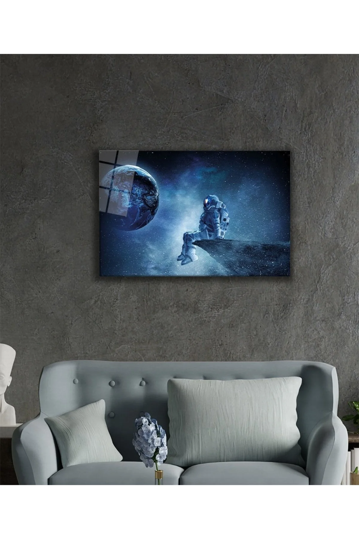 Uzay Astronot 4mm Dayanıklı Cam Tablo Temperli Cam, Space - blackshop Görsel 3