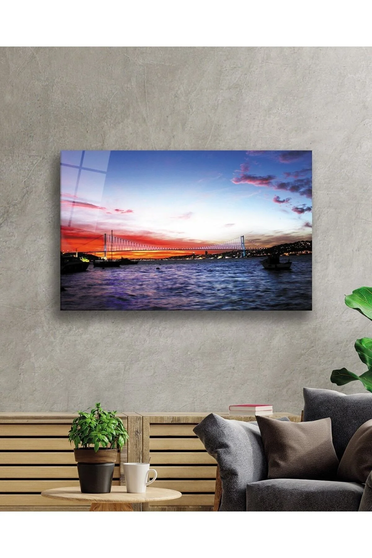 Istanbul Boğaz Köprü Manzara 4mm Dayanıklı Cam Tablo Temperli Cam - Home Görsel 2