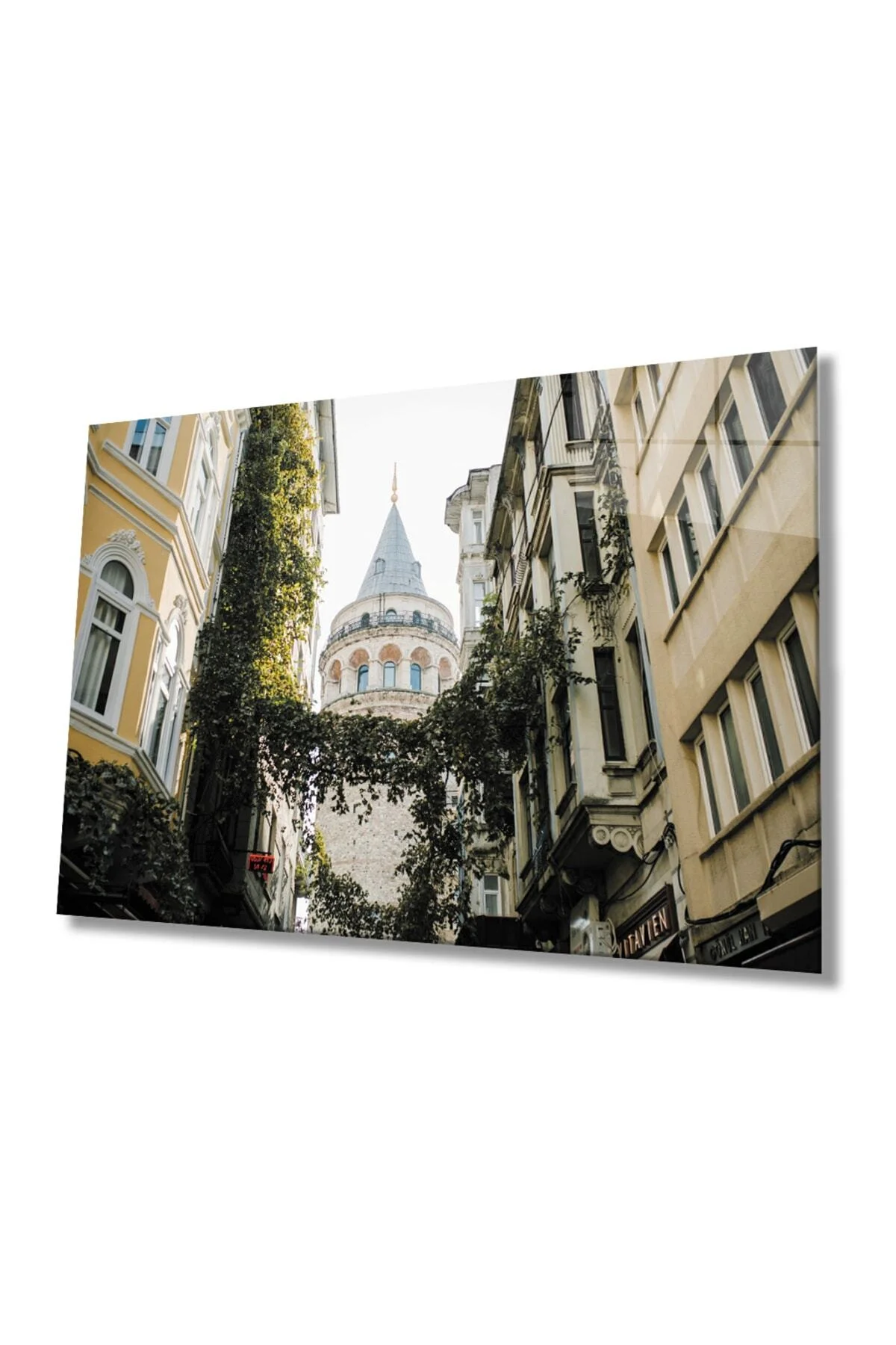 Istanbul Galata Kulesi Manzara 4mm Dayanıklı Cam Tablo Temperli Cam
