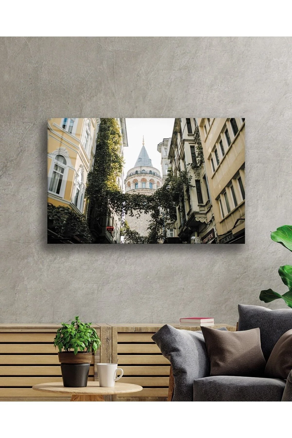 Istanbul Galata Kulesi Manzara 4mm Dayanıklı Cam Tablo Temperli Cam - Nar Görsel 2