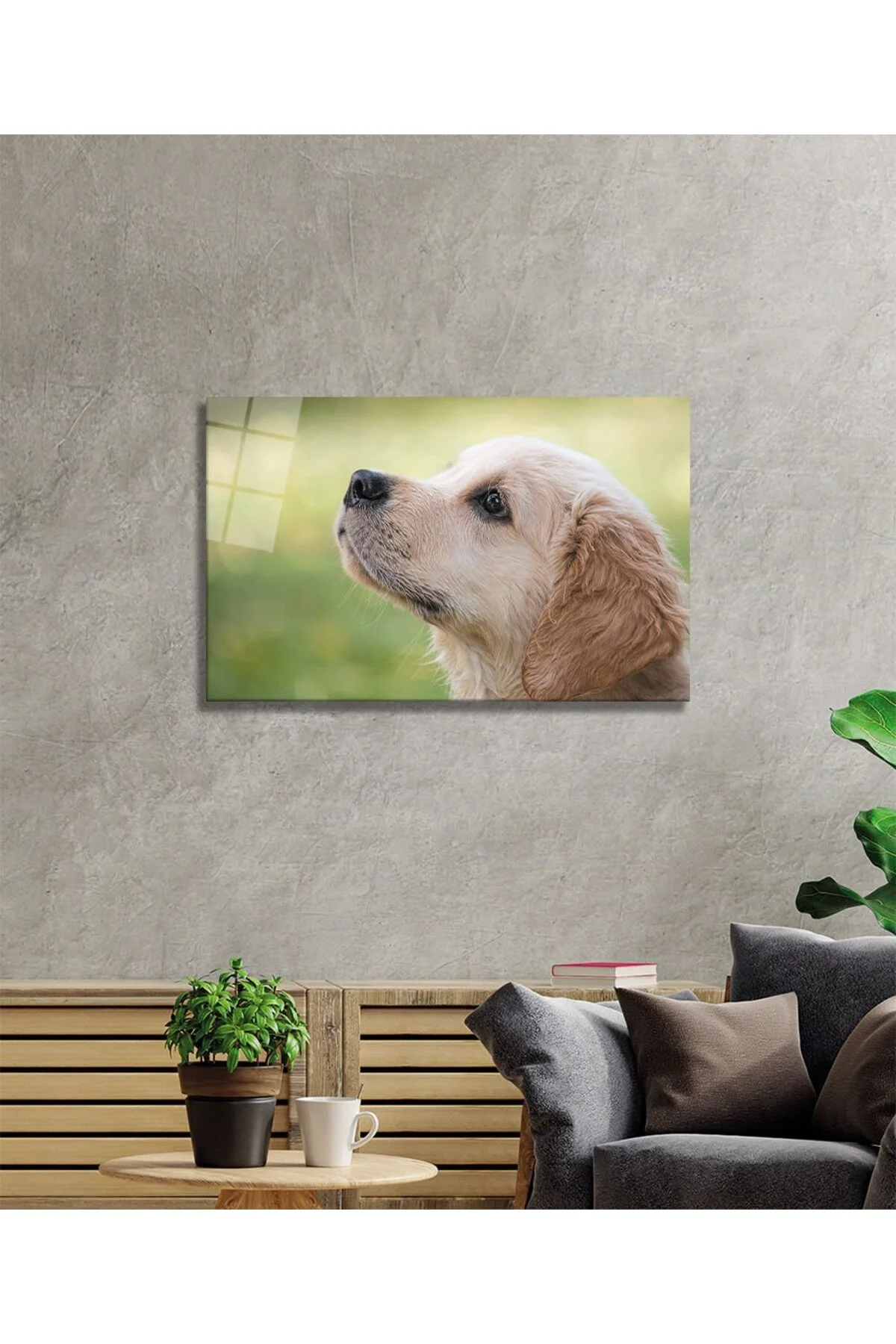 Köpek 1 Cam Tablo - Alicedekorasyon Görsel 2