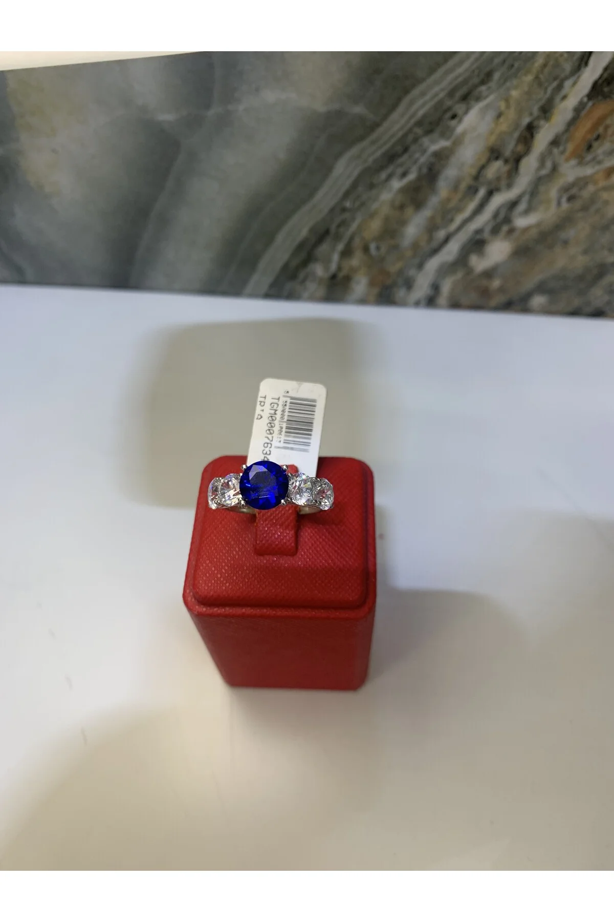Beştaş Safir Görünümlü Zirkon Taşlı 925 Ayar Gümüş Yüzük - TRİA SİLVER Görsel 2