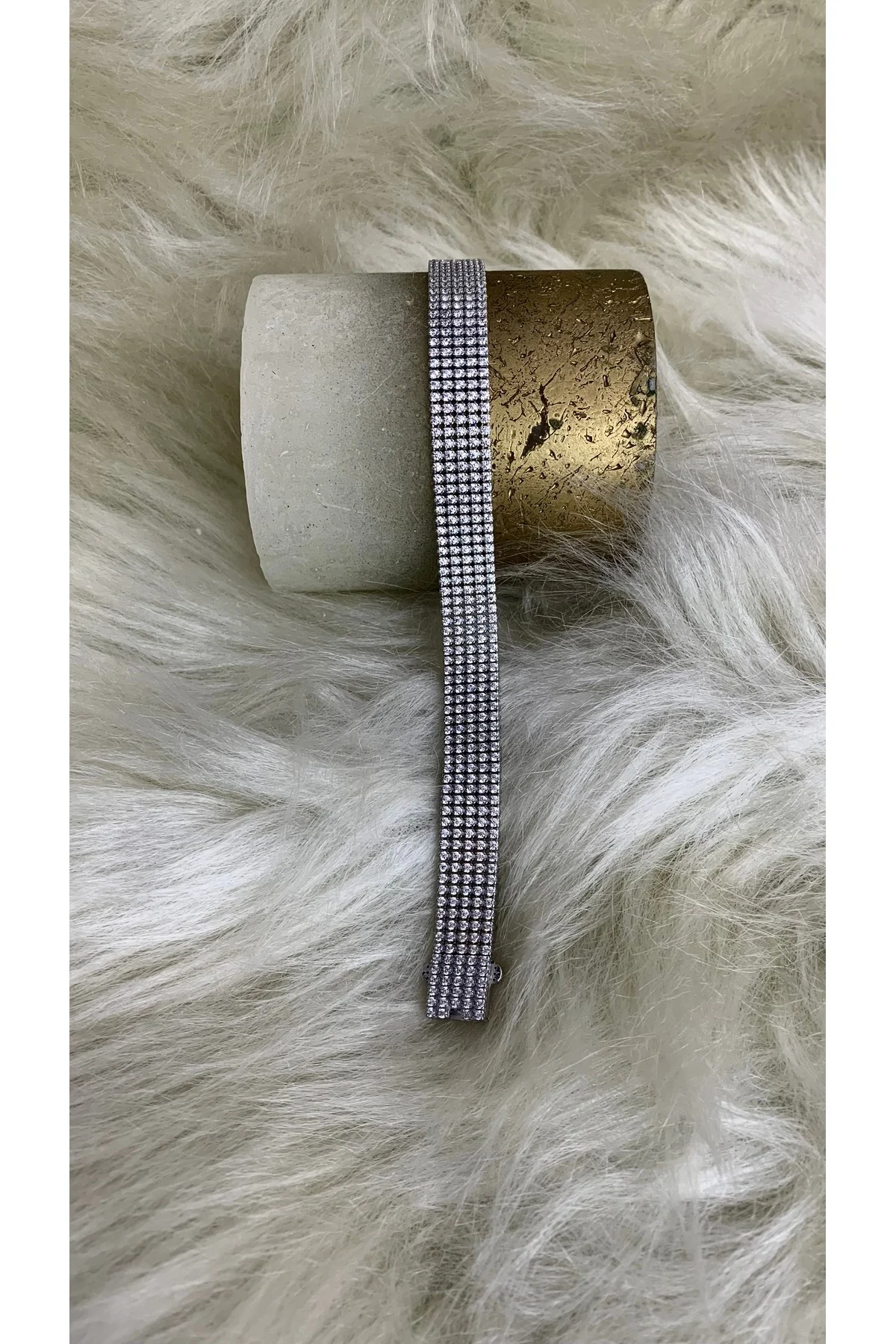 Gümüş Kadın Bileklik Işıltılı Zirkon Taşlı Özel Tasarım Yüksek Kalite Rodyum Kaplama - TRİA SİLVER Görsel 3