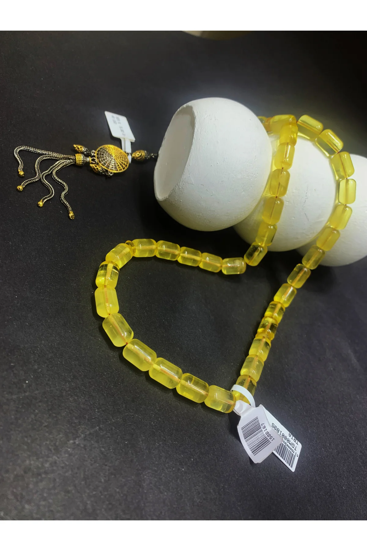 Baltık Mat Damla Kehribar Tesbih – 925 Ayar Gümüş Püskül ve Dreamcatcher Detaylı - TRİA SİLVER Görsel 2