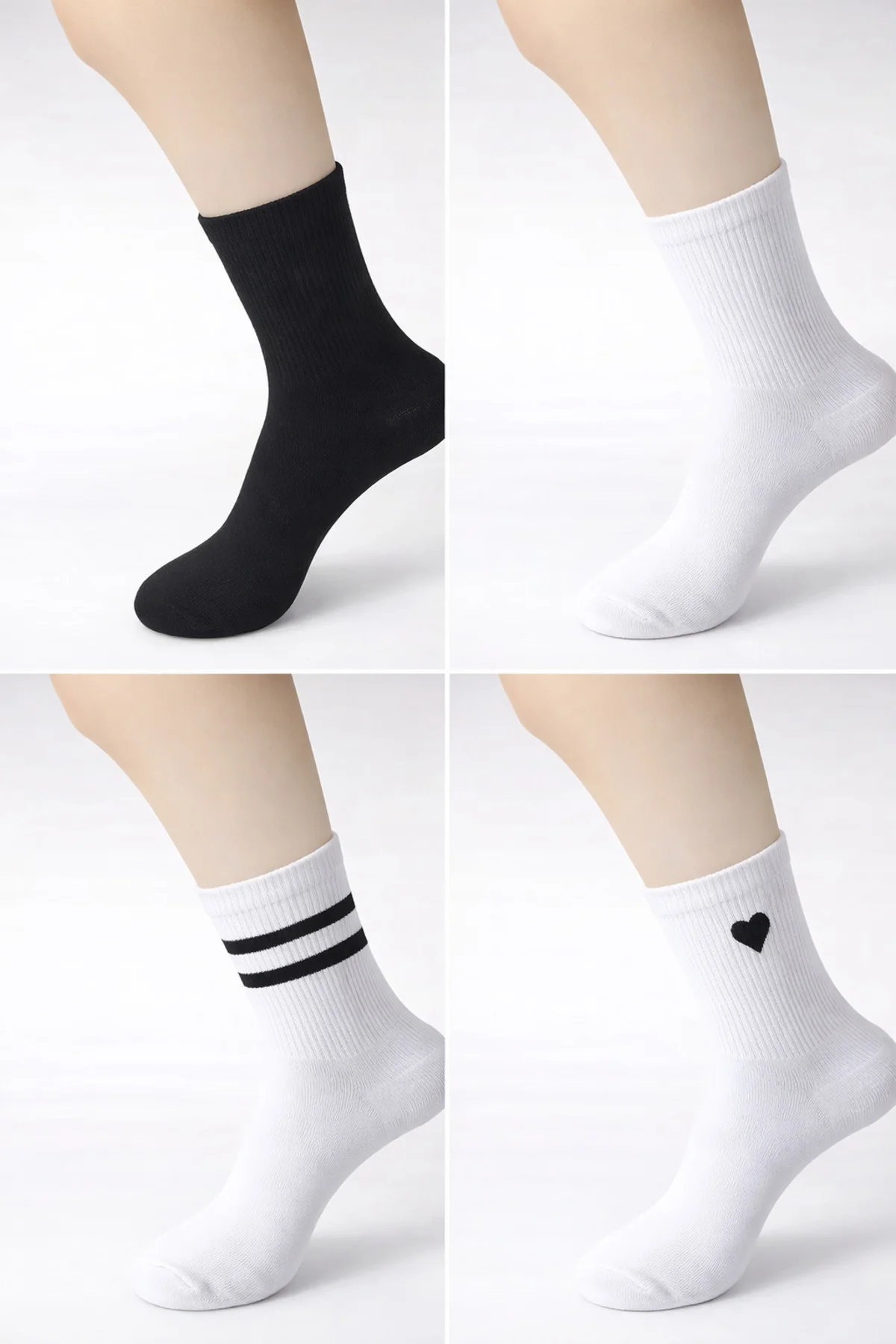 Dincer Group Unisex 5 Çift Premium Kalite Çemberli ve Çizgili Uzun Kolej Çorap - DINCERGROUP Görsel 2