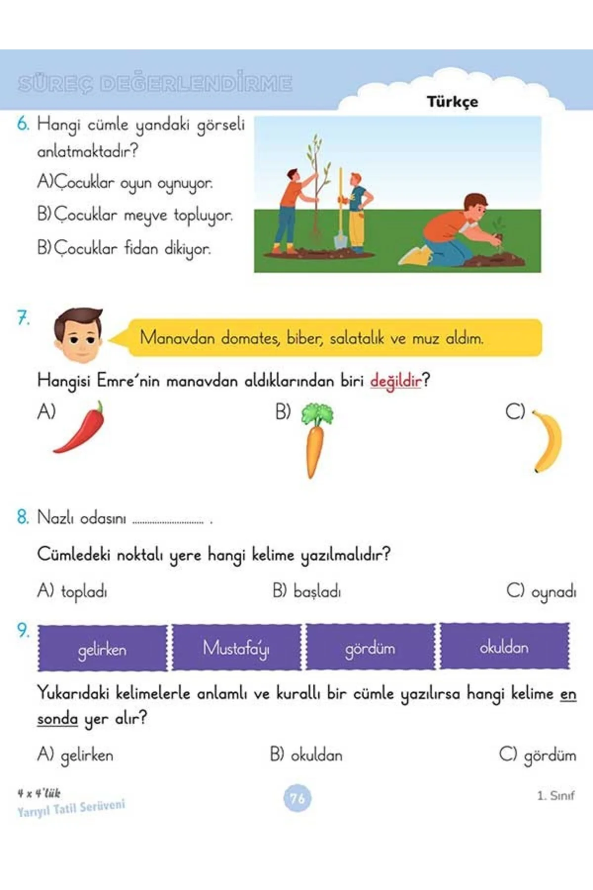 1. Sınıf 4x4’lük Yarıyıl Tatil Serüveni – Bilişsel Etkinlikler 2026 - workwin Görsel 3
