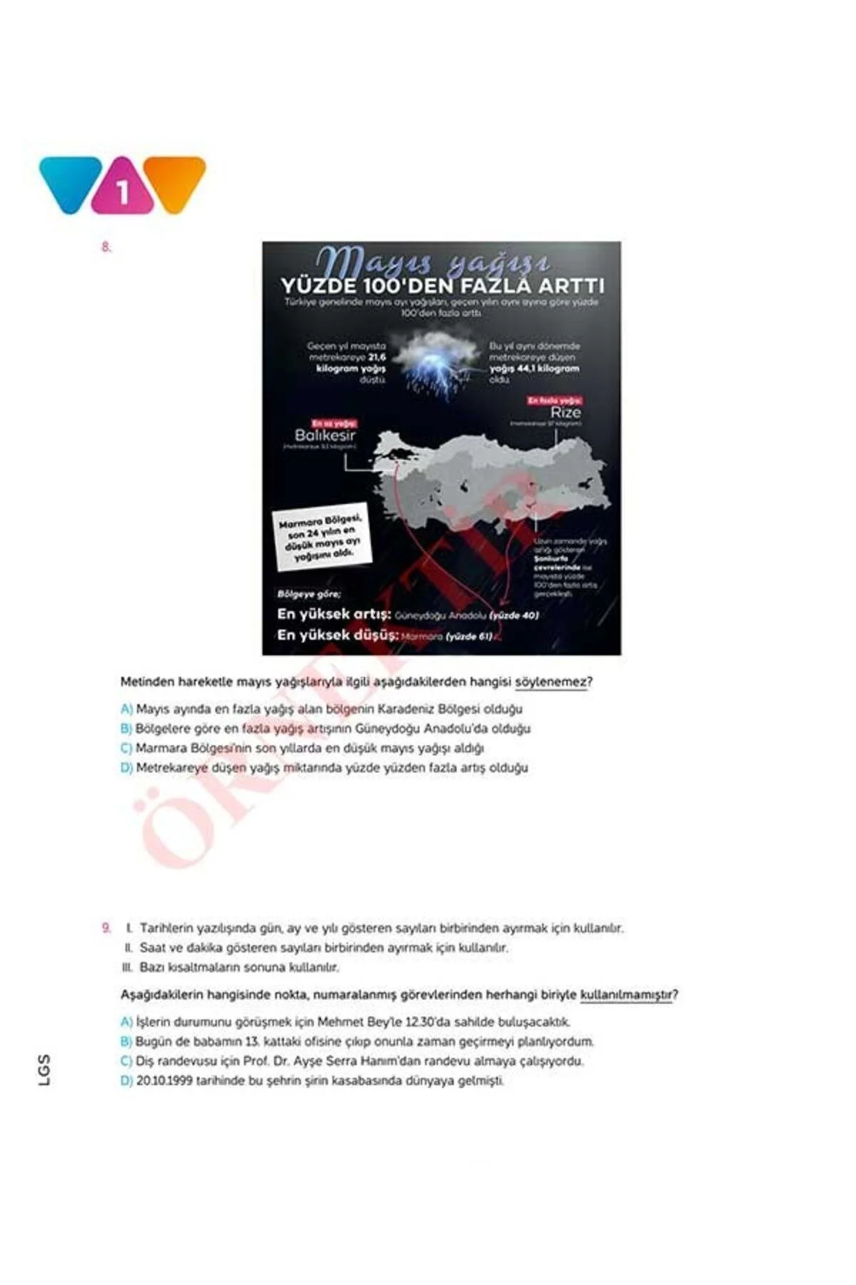 LGS TÜRKÇE 10'LU Branş Denemeleri | Video Çözümlü | MEB Müfredatına Uygun - workwin Görsel 5