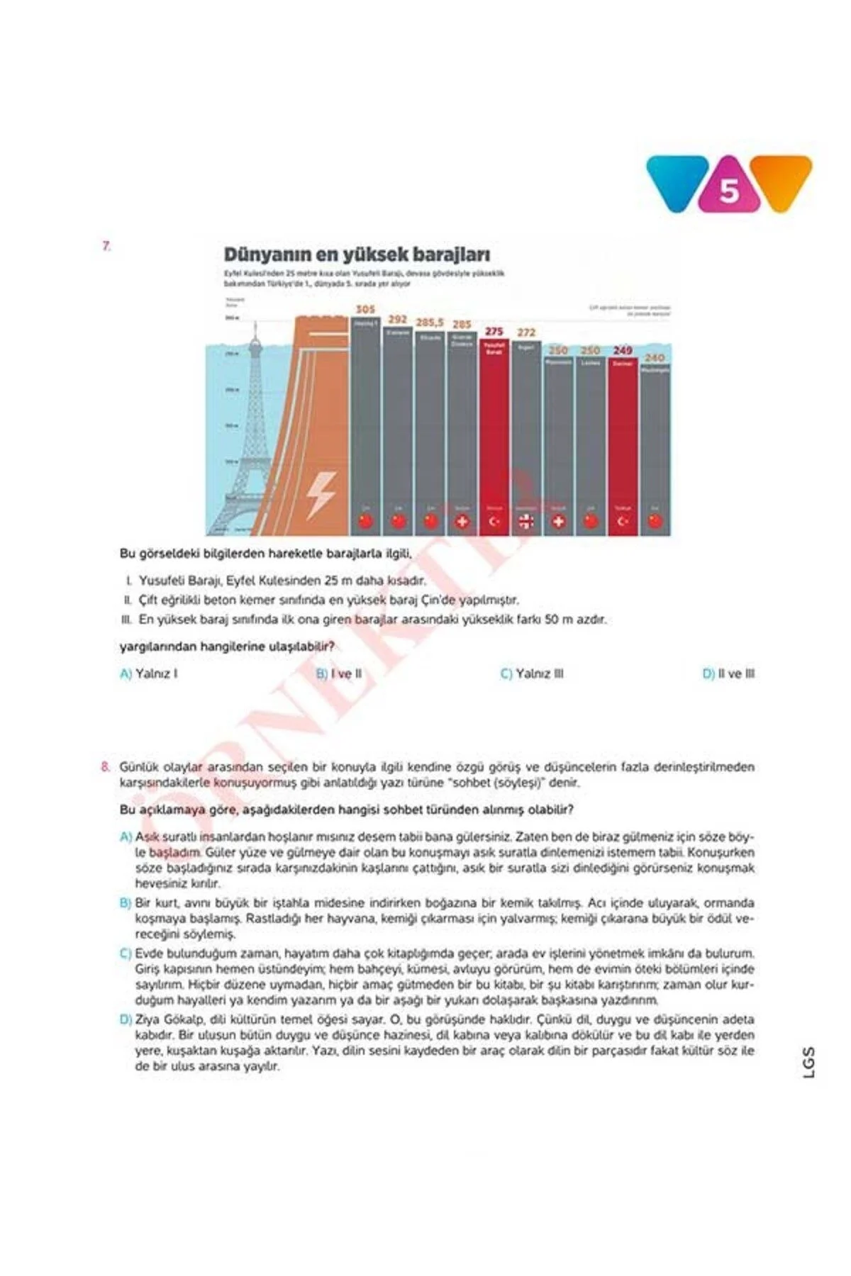 LGS TÜRKÇE 10'LU Branş Denemeleri | Video Çözümlü | MEB Müfredatına Uygun - workwin Görsel 3