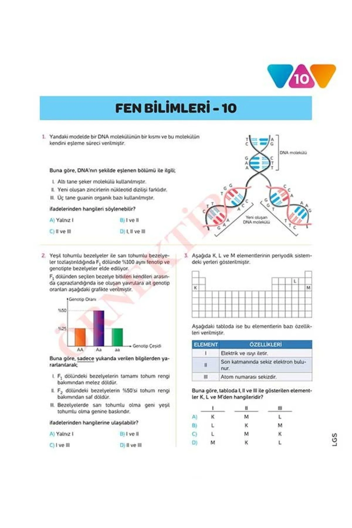 LGS FEN BİLİMLERİ 10'LU Branş Denemeleri | Video Çözümlü | MEB Müfredatına Uygun - workwin Görsel 4