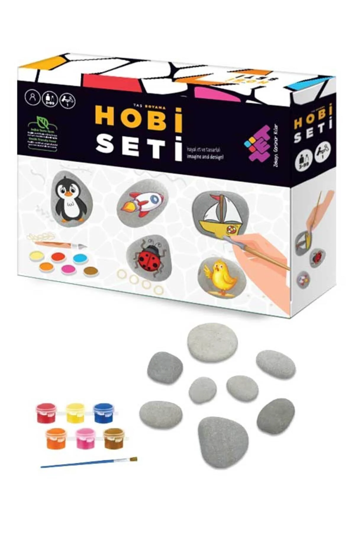 HOBİ SETİ Taş Boyama Seti 3+ Yaş 1+ Oyuncu - Zetzeka Görsel 6