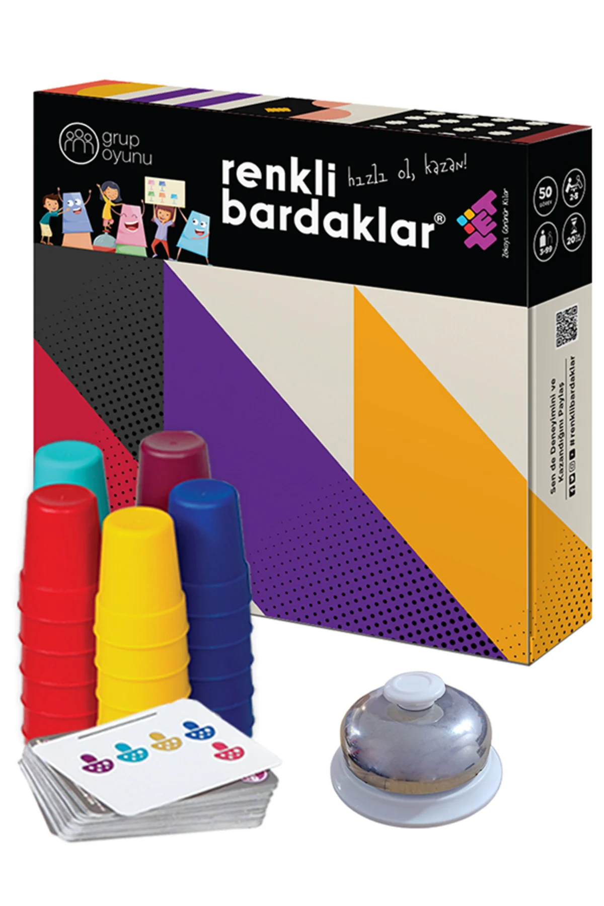 Renkli Bardaklar Zeka Oyunu 3 Yaş 50 Görev 2-5 Oyuncu
