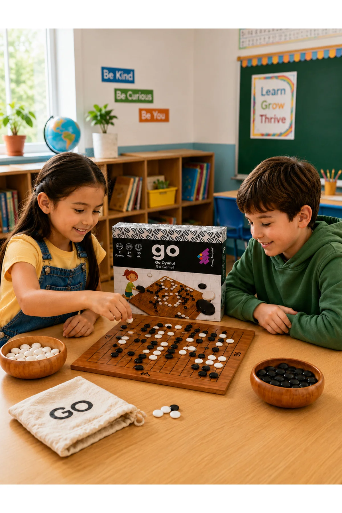 GO Ahşap Zeka ve Akıl Oyunu 5+ Yaş 2 Oyuncu (13x13 Kare) - Zetzeka Görsel 2