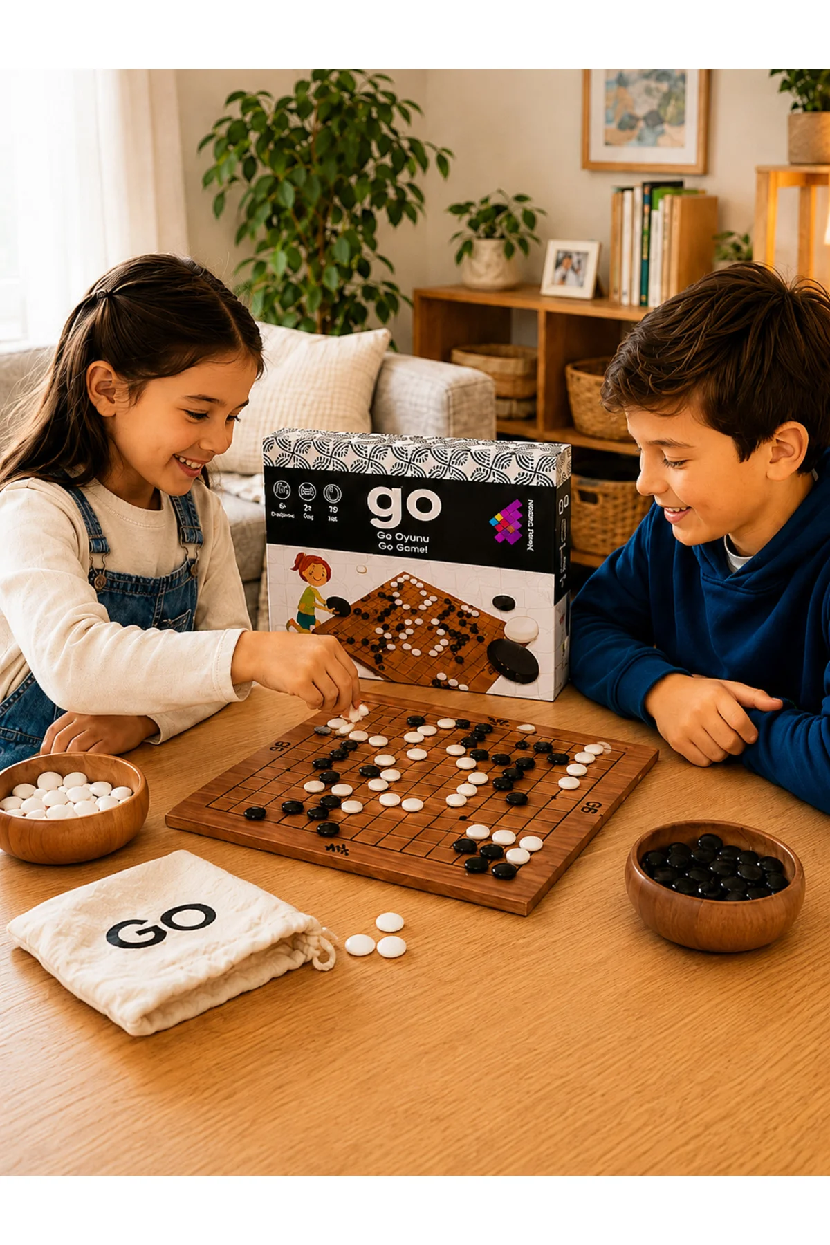 GO Ahşap Zeka ve Akıl Oyunu 5+ Yaş 2 Oyuncu (13x13 Kare) - Zetzeka Görsel 4