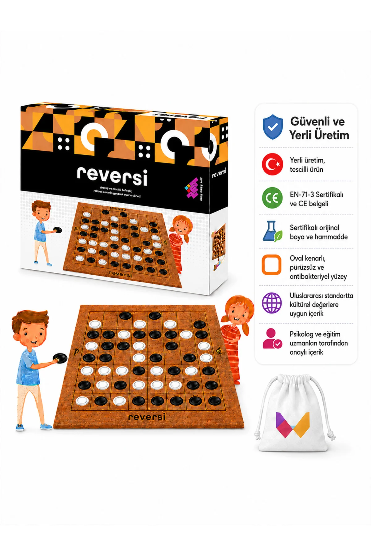 REVERSİ Ahşap Zeka ve Akıl Oyunu 5+ Yaş 2 Oyuncu - Zetzeka Görsel 6