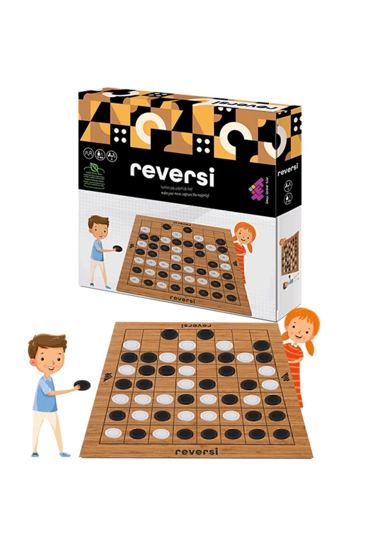 REVERSİ Ahşap Zeka ve Akıl Oyunu 5+ Yaş 2 Oyuncu - Zetzeka Görsel 7