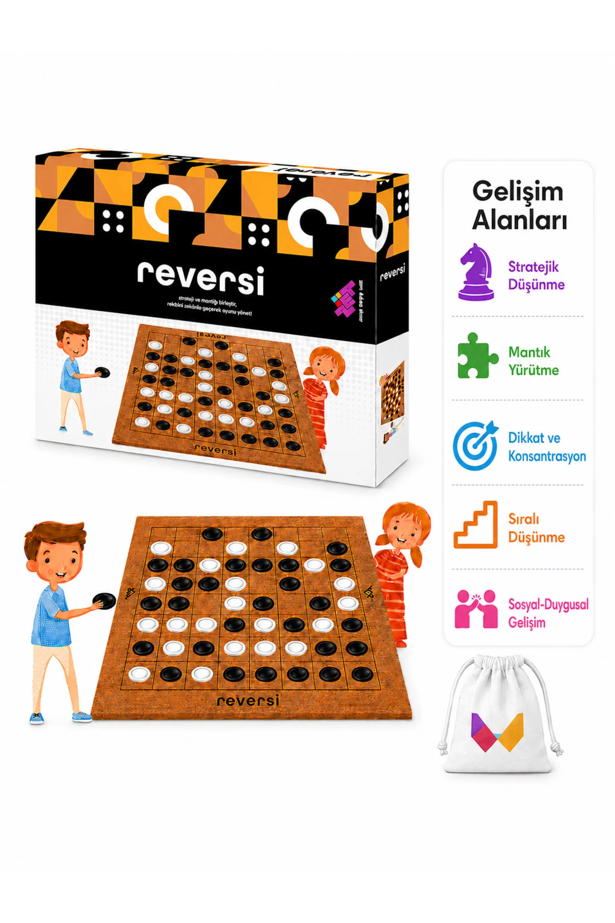 REVERSİ Ahşap Zeka ve Akıl Oyunu 5+ Yaş 2 Oyuncu - Zetzeka Görsel 5