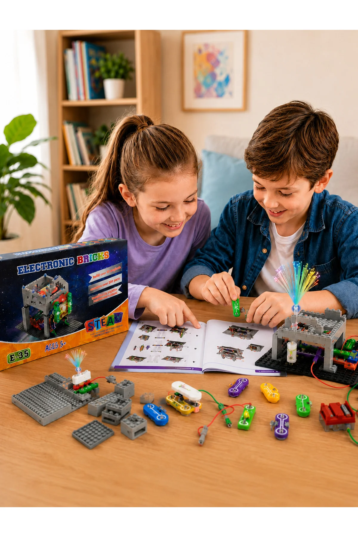 Electronic Bricks Kit Eğlenceli ve Öğretici Elektronik Deney Seti 200+ Deney 5+ Yaş - Zetzeka Görsel 2