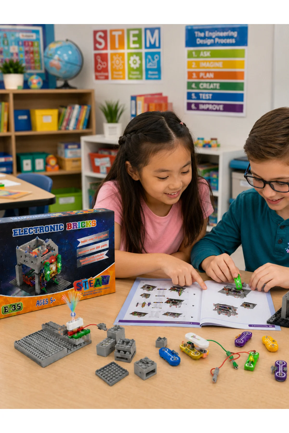 Electronic Bricks Kit Eğlenceli ve Öğretici Elektronik Deney Seti 200+ Deney 5+ Yaş - Zetzeka Görsel 4