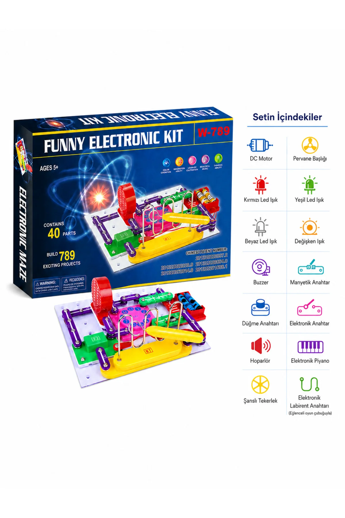 Funny Electronic Kit Eğlenceli ve Öğretici Elektronik Deney Seti 100+ Deney 5+ Yaş - Zetzeka Görsel 3