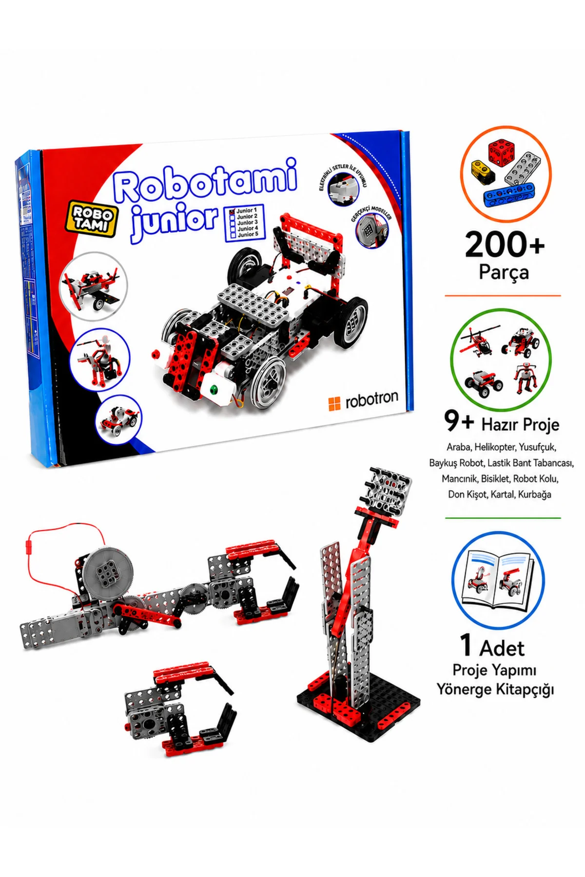 ROBOTAMI JUNIOR -1 Mekanik-Elektronik Robotik Seti 6+ YAŞ - ROBOTRON Görsel 3
