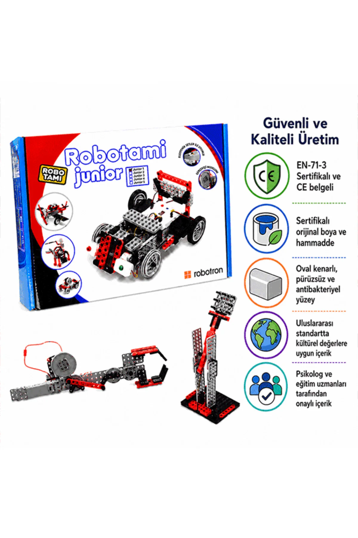 ROBOTAMI JUNIOR -1 Mekanik-Elektronik Robotik Seti 6+ YAŞ - ROBOTRON Görsel 6