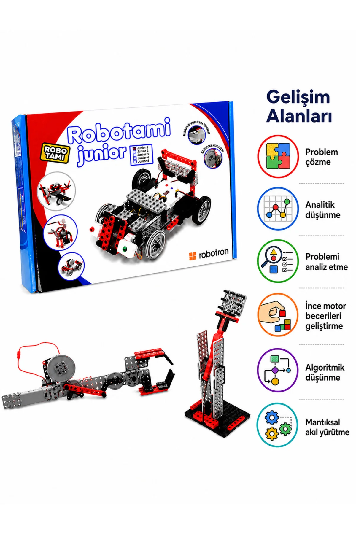 ROBOTAMI JUNIOR -1 Mekanik-Elektronik Robotik Seti 6+ YAŞ - ROBOTRON Görsel 5