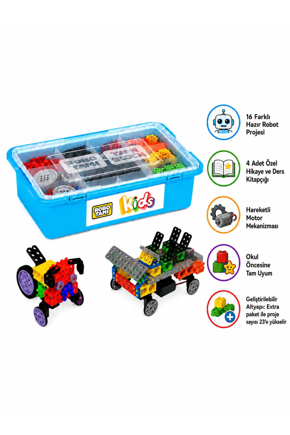 ROBOTAMI KIDS BASIC Mekanik-Elektronik Robotik Seti 4+ YAŞ - ROBOTRON Görsel 3
