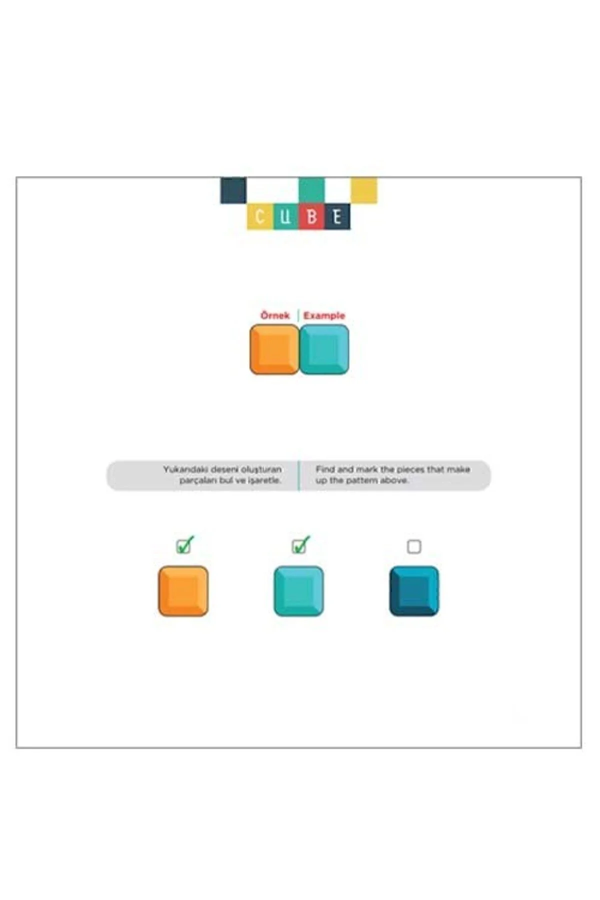 CUBE 3+ Yaş | IQ Dikkat ve Yetenek Geliştiren Kitaplar Serisi - TÜZDER Yayınları Görsel 3