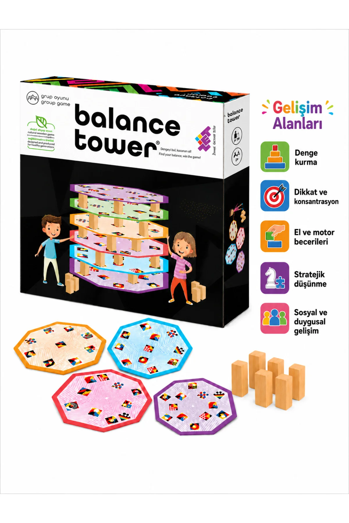 Balance Tower Zeka ve Akıl Oyunu 7+ Yaş 2 Oyuncu - Zetzeka Görsel 5