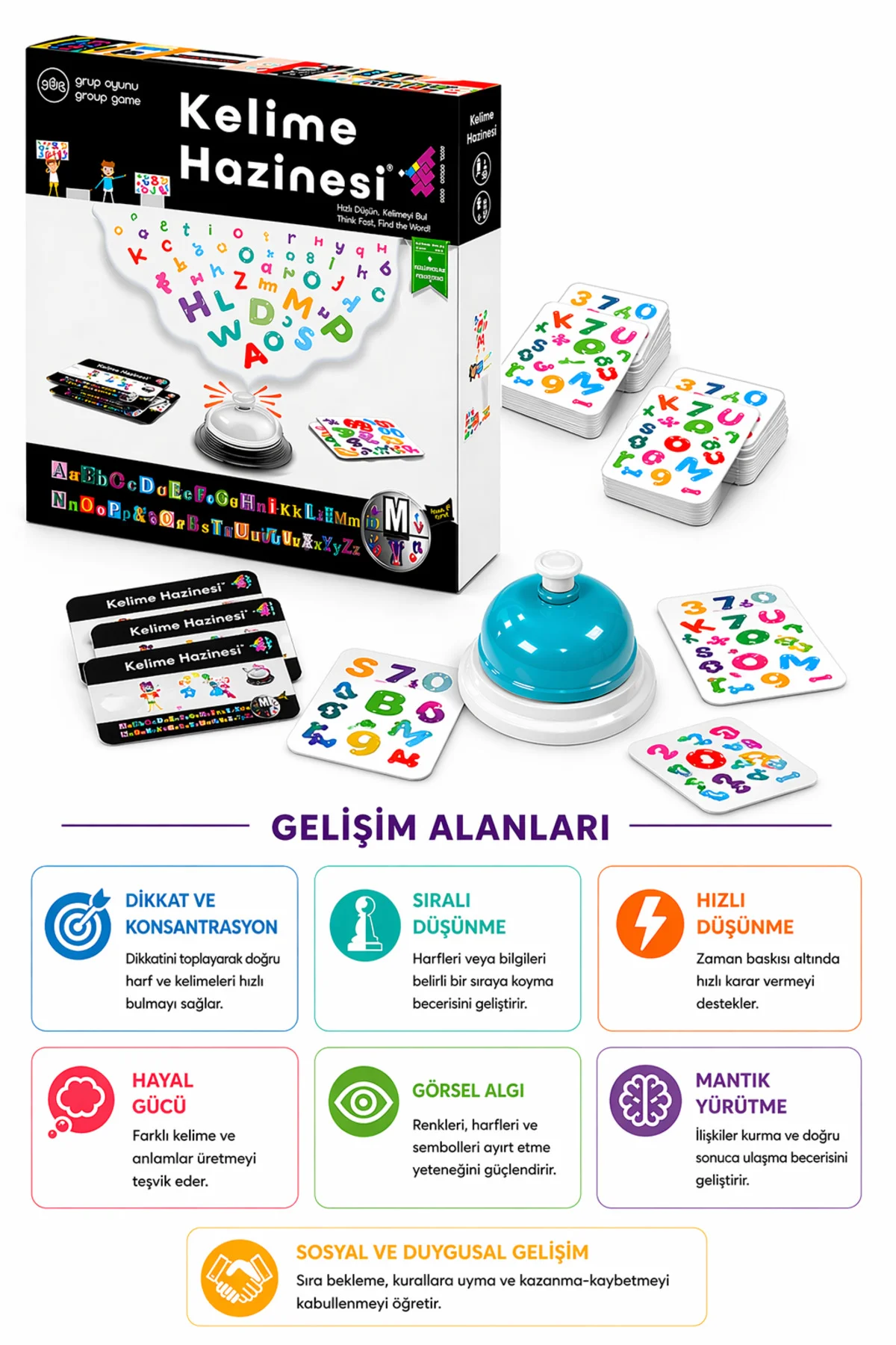 Kelime Hazinesi Zeka ve Akıl Oyunu 6+ Yaş 2+ Oyuncu - Zetzeka Görsel 5
