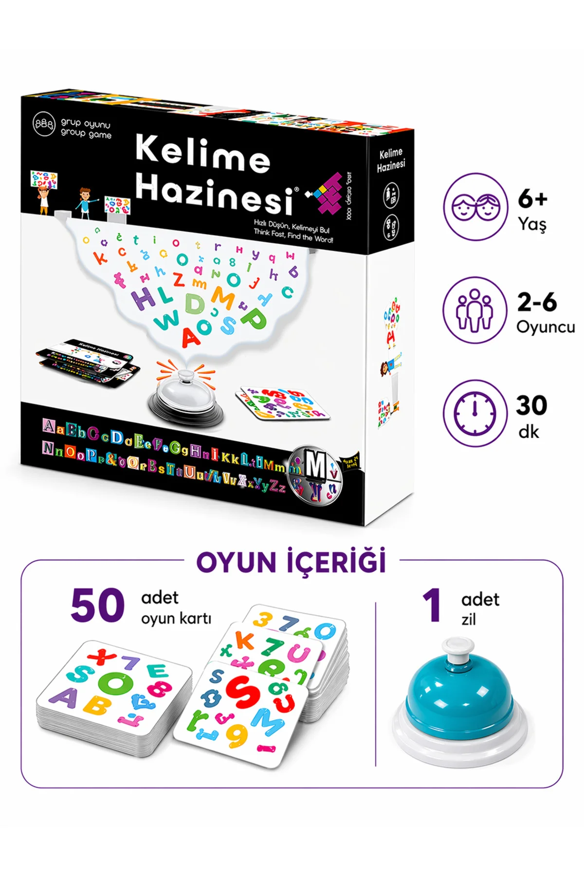 Kelime Hazinesi Zeka ve Akıl Oyunu 6+ Yaş 2+ Oyuncu - Zetzeka Görsel 3