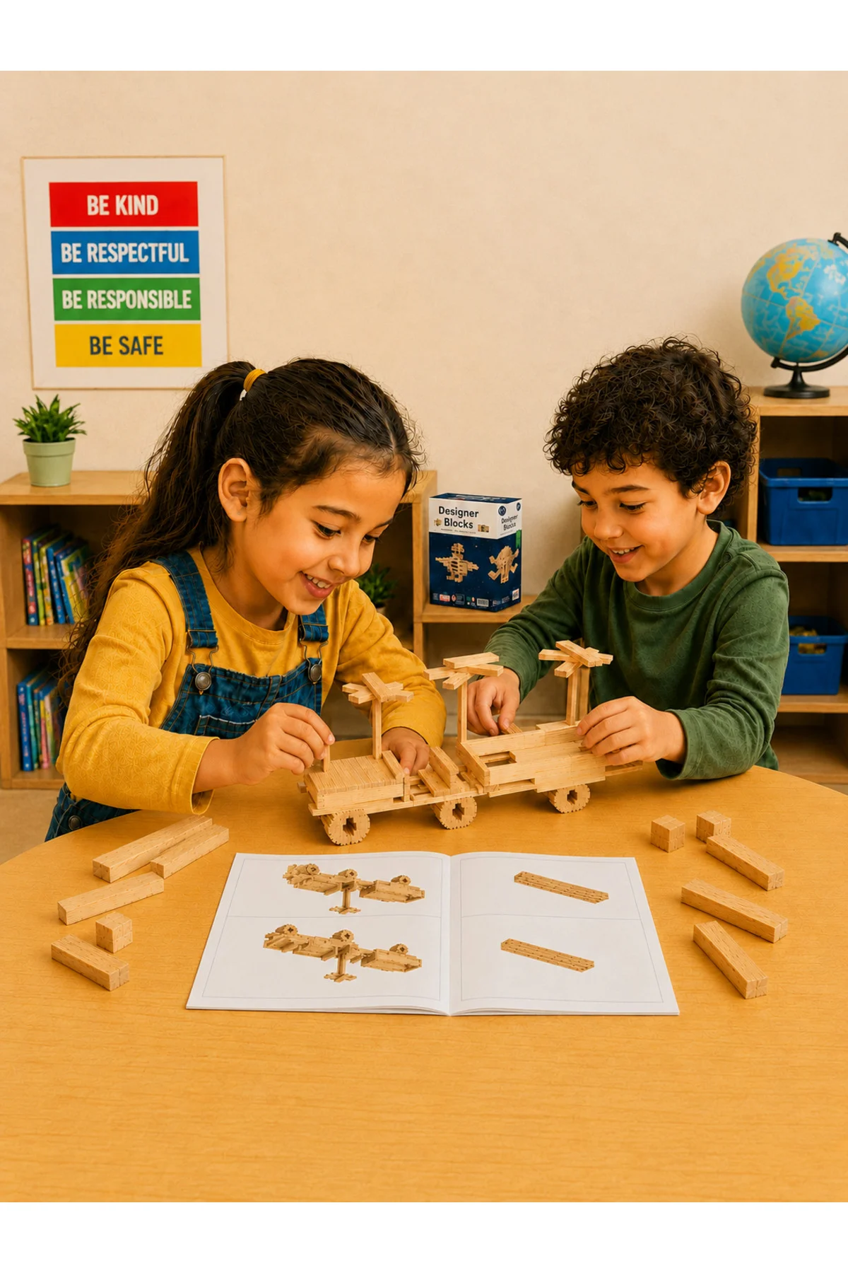Designer Blocks 100 Doğal Ahşap Parça 3+ Yaş 1+ Oyuncu - Zetzeka Görsel 2