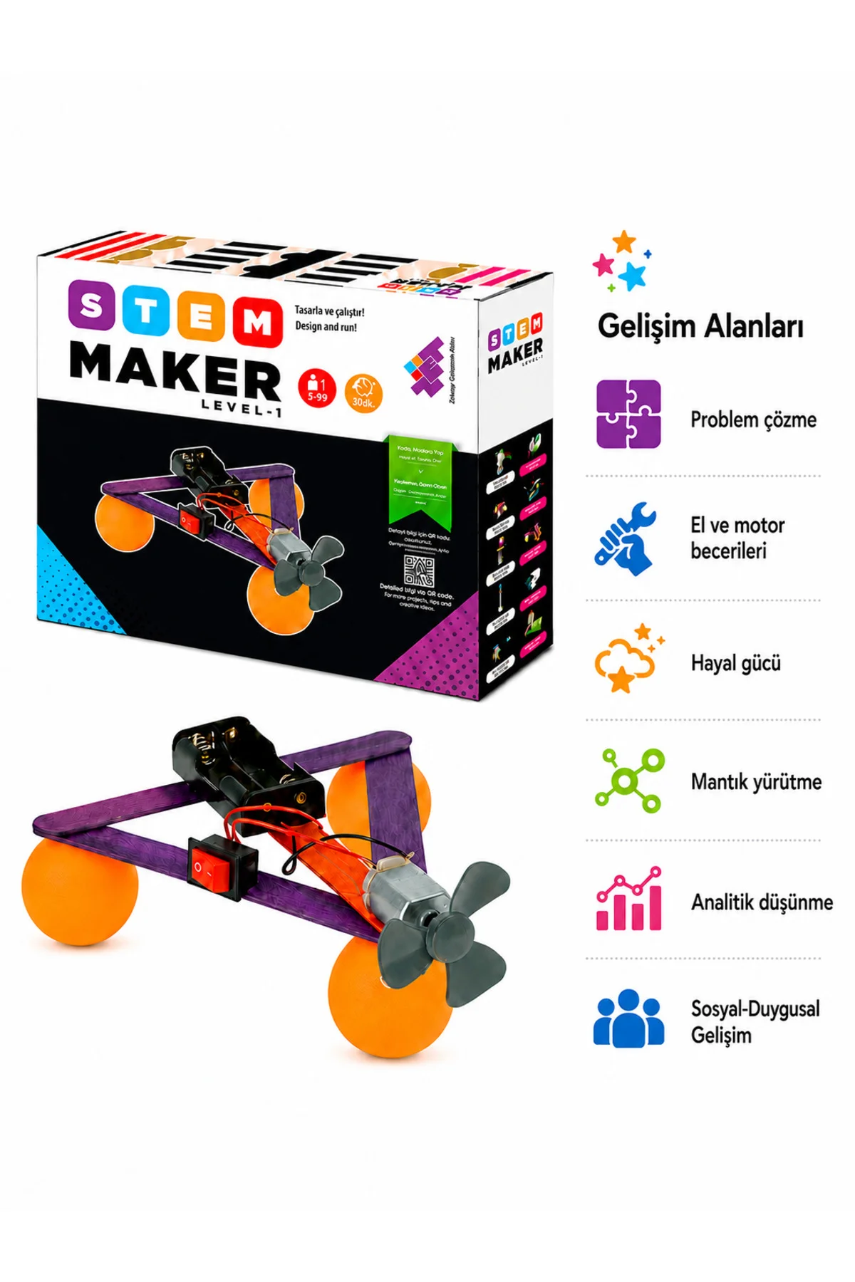 STEAM Maker Elektronik Seti Level-1 5+ Yaş 1+ Oyuncu (Sadece Elektronik Malzemeler) - Zetzeka Görsel 5